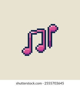 this is music note icon in pixel art, this item good for presentations,stickers, icons, t shirt design,game asset,logo and your project.