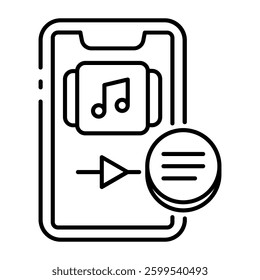 This Music Playlist icon is suitable for Audio, Music, etc