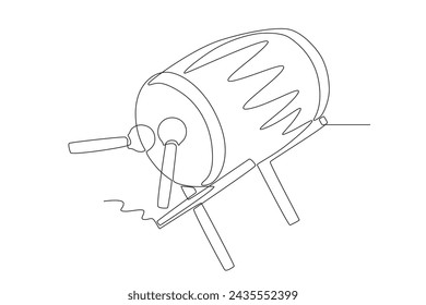 This musical instrument was known to the people of Ancient Java since the mid-9th century AD. Mosque drum one-line drawing