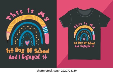 This Is My 1st Day of School Shirt Design. This Is My 1st Day of School Shirt Design. Happy First Day of School Tee