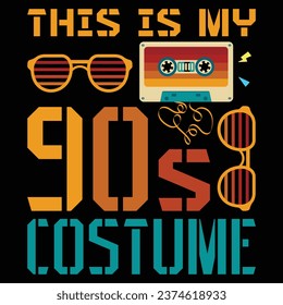 This Is My 90s Costume Retro Music Theme Nineties Party Gift T Shirt