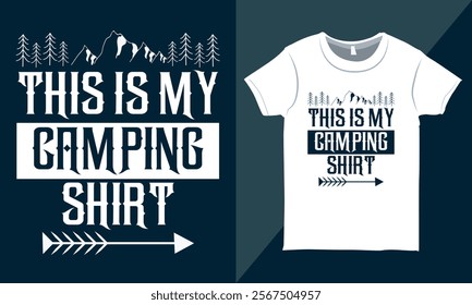 This Is My Camping Shirt Typography T-shirt Design, Camper T-shirt Design, Print-Ready Vector Illustration