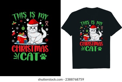 This is my christmas cat t-shirt design.