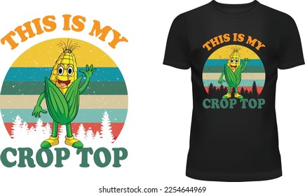 This is My Crop Top stylish t-shirt and apparel for men and women trendy design with cartoon, silhouettes, typography, print, vector illustration, global swatches