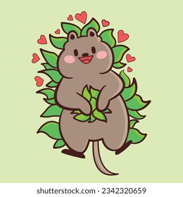 This is my design about a cute quokka , it is so nice animal he love to take selfies .