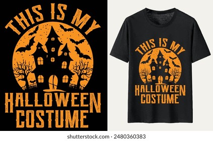 This Is My Halloween Costume T-shirt Design, Halloween Typography T-shirt