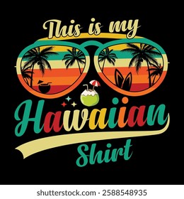 This is My Hawaiian Shirt Aloha Hawaii Vintage Sunset T-Shirt for Men Women Boys