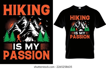 Das ist mein Wandert-T-Shirt-Design. Mountainbike-Illustration, Outdoor-Abenteuer . Vektorgrafik für T-Shirt und andere Verwendungen. Outdoor Adventure Inspiring Motivation Angebot. Vektorgrafik-Typografie