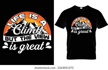 This is my hiking T-Shirt, is my hiking t shirt design. Outdoor, Mountain illustration. Vector graphic for t shirt and other uses. Adventure and wild t shirt design for nature lover.