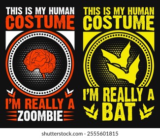 This is my human costume I'm Really a Cat or Fox or Dog or Bat T-shirt, Halloween T-shirt design