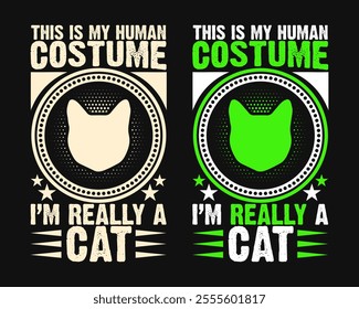 This is my human costume I'm Really a Cat or Fox or Dog or Bat T-shirt, Halloween T-shirt design