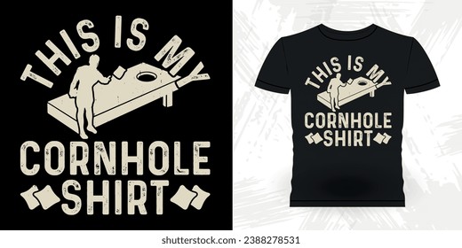 This Is My Lucky Cornhole Shirt Funny Cornhole Player Retro Vintage Cornhole T-shirt Design