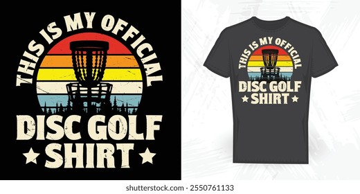 Este É O Meu Disco Oficial Camisa De Golfe Engraçado Disco Golfista Vintage Disco Golf T-shirt Design