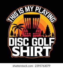 Esta es mi camiseta de golf de disco de juego, mejor deportes de disco camiseta diseño ilustración de gráfico vectorial plantilla retro vintage 