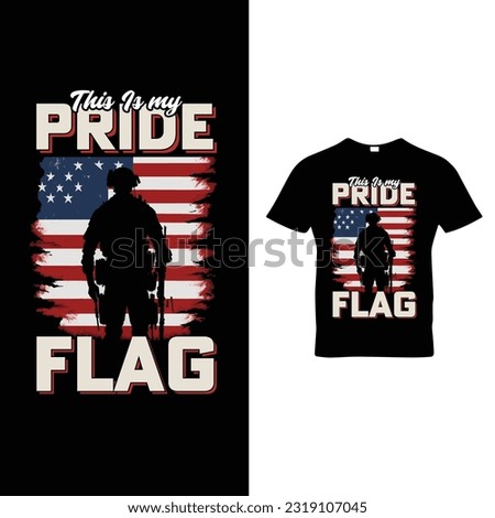 This Is My Pride Flag Veteran Amarican Flag T-shirt Design Vector Template