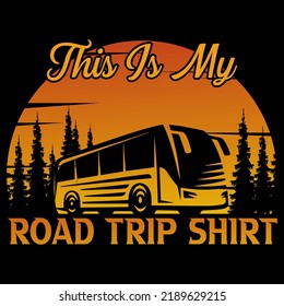 This Is My Road Trip Shirt Traveling T shirt and mug design vector illustration