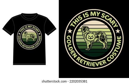 This is My Scary Golden Retriever Costume Funny Halloween T-Shirt