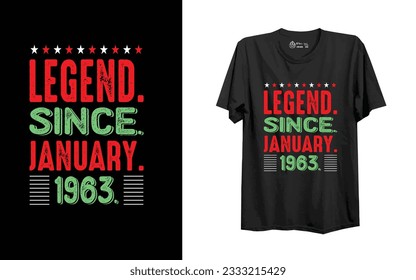 This is my typography t-shirt design. Legend since january 1993.