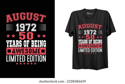 Das ist mein typografisches T-Shirt-Design. August 1972.