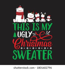 This is my ugly Christmas sweater vector design.