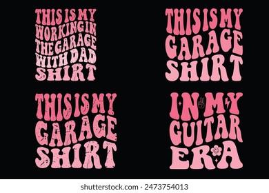 This Is My Working In The Garage With Dad shirt, This Is My Garage shirt, In My Guitar Era retro T-shirt