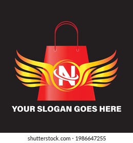 This Is A N Letter Logo For Ecommerce Business, Online Store, Online Shop