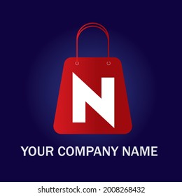 Este es un logo de N Letter para el negocio del ecommerce, tienda online, tienda online