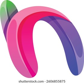 This "N" logo features vibrant gradients and fluid curves, creating a dynamic, modern, and stylish emblem for branding.