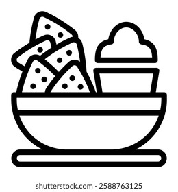 This Nachos icon is suitable for Restaurant Menu, Food, etc