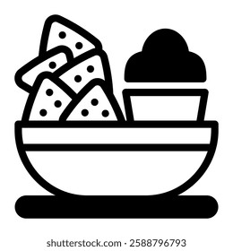 This Nachos icon is suitable for Restaurant Menu, Food, etc