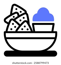 This Nachos icon is suitable for Restaurant Menu, Food, etc