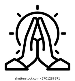 This Namaste icon is suitable for India Culture.