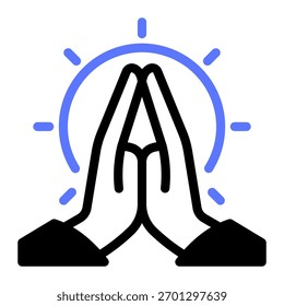 This Namaste icon is suitable for India Culture.