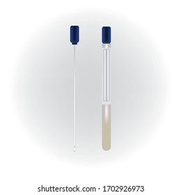 This is a nasopharyngeal swab or nasopharyngeal culture  for collecting a clinical test sample of nasal secretions from the back of the nose and throat. Influenza test concept.