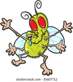 This is a nasty fly ready to land on your food.