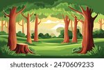 This is a nature landscape scene background with many trees