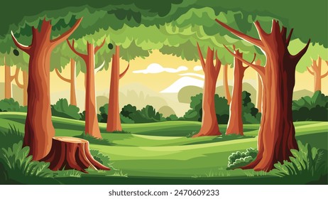 This is a nature landscape scene background with many trees