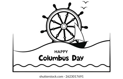 This nautical vector illustration set features a marine steering wheel, a ship wheel, and a steering wheel with a compass, embodying vintage sea travel design elements