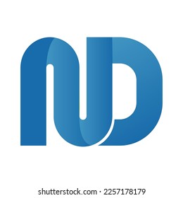 Este es un logo en forma de ND. Este logotipo es de color azul y puede utilizarse para cualquier cosa