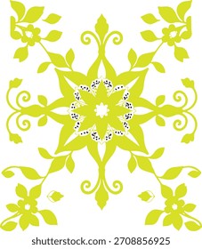 Dieses neongrüne Blumenmuster auf weißem Hintergrund ist ein lebendiges und auffälliges Design. Es wäre perfekt, um jedem Projekt einen Farbtupfer hinzuzufügen.