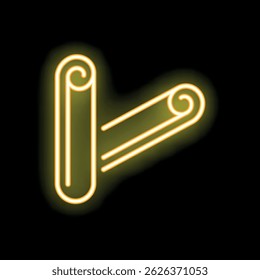 This neon icon is perfect for representing cinnamon in a vibrant and eye catching way