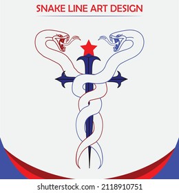 This is a New Snake Simple Line Art Vector Design.