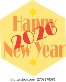 Este es un diseño de año nuevo 2026 con diseño de fondo poligonal de color amarillo. Perfecto para el deseo de año nuevo.