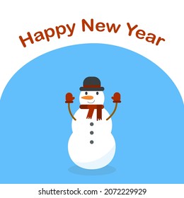 This is a new year's card with a snowman.