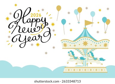This is newyear card template for the  year 2026, year of the horse.