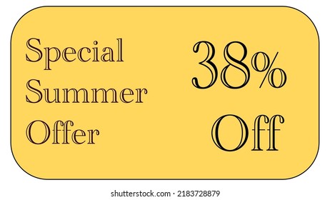 Dies ist ein schöner Goldcoupon mit einem speziellen Sommerangebot