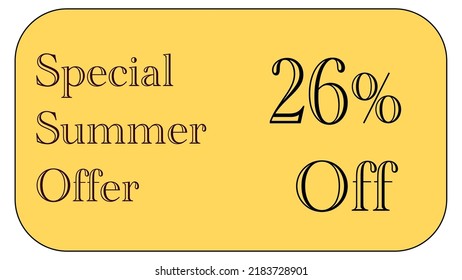 Dies ist ein schöner Goldcoupon mit einem speziellen Sommerangebot