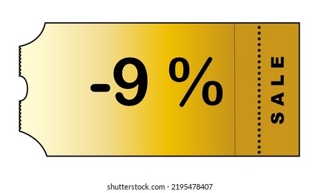 This is a nice gold gradient minimalistic coupon with number of discount