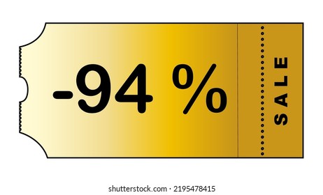 This is a nice gold gradient minimalistic coupon with number of discount