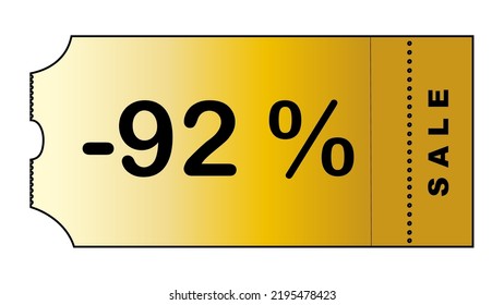 This is a nice gold gradient minimalistic coupon with number of discount